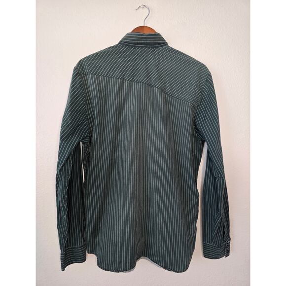 Large Volcom Button Up Pinstripe Business Casual Black Long Sleeve Skater Shirt - Picture 5 of 7